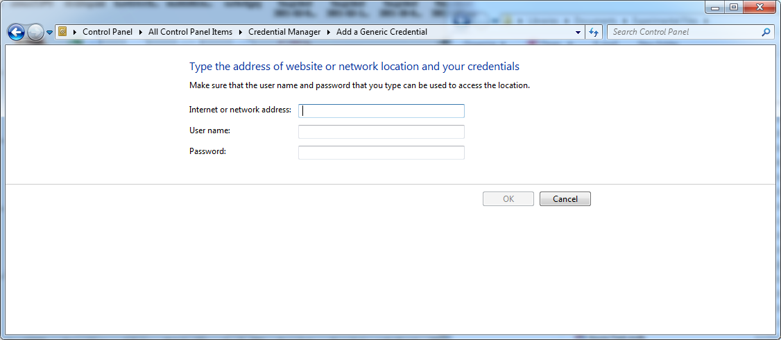 EnterGenericCredentials How to save your SharePoint password in Windows