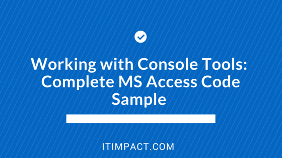working with console tools