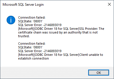 SQL Server login error
